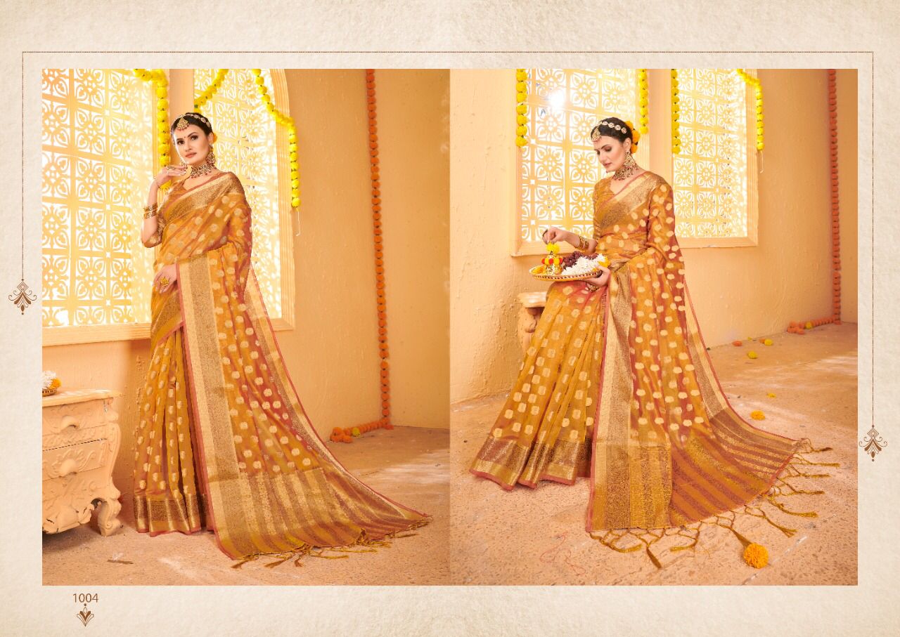 Saroj Rimjhim Latest Festive Wear Designer Fancy Organza Silk Saree Collection